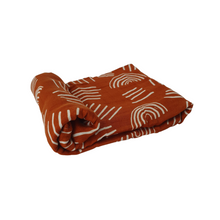 Load image into Gallery viewer, Printed Bamboo Cotton Swaddle | Rust Rainbow