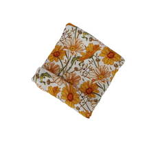 Load image into Gallery viewer, Printed Bamboo Cotton Swaddle | Yellow Floral