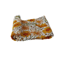 Load image into Gallery viewer, Printed Bamboo Cotton Swaddle | Yellow Floral