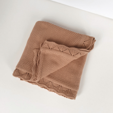 Load image into Gallery viewer, Organic Cotton Knitted Blanket | Soft Terracotta