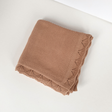 Load image into Gallery viewer, Organic Cotton Knitted Blanket | Soft Terracotta