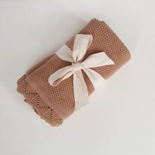 Load image into Gallery viewer, Organic Cotton Knitted Blanket | Soft Terracotta