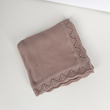 Load image into Gallery viewer, Organic Cotton Knitted Blanket | Thistle