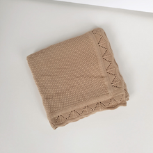 Load image into Gallery viewer, Organic Cotton Knitted Blanket | Almond
