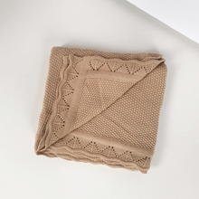 Load image into Gallery viewer, Organic Cotton Knitted Blanket | Almond