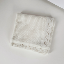 Load image into Gallery viewer, Organic Cotton Knitted Blanket | White