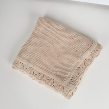 Load image into Gallery viewer, Organic Cotton Knitted Blanket | Oatmeal Fleck