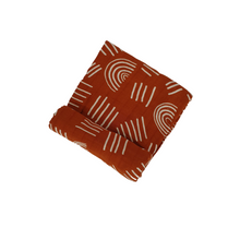 Load image into Gallery viewer, Printed Bamboo Cotton Swaddle | Rust Rainbow

