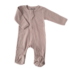 Load image into Gallery viewer, Organic Cotton Ribbed Sleepsuit | Dusty Mauve
