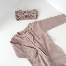 Load image into Gallery viewer, Organic Cotton Ribbed Sleepsuit | Dusty Mauve
