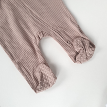 Load image into Gallery viewer, Organic Cotton Ribbed Sleepsuit | Dusty Mauve

