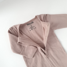 Load image into Gallery viewer, Organic Cotton Ribbed Sleepsuit | Dusty Mauve
