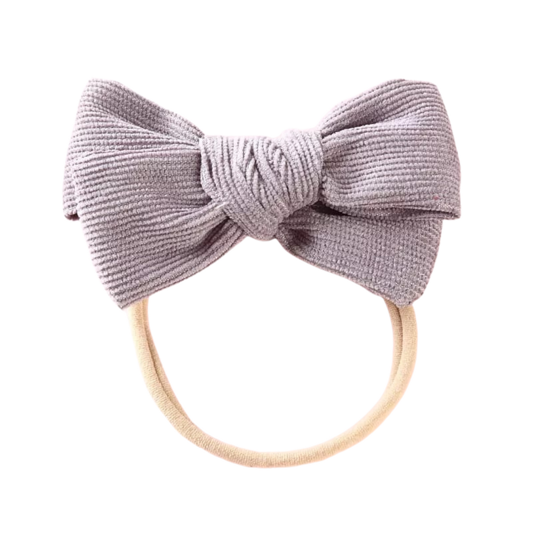 Corduroy Bow Headbands | Grey