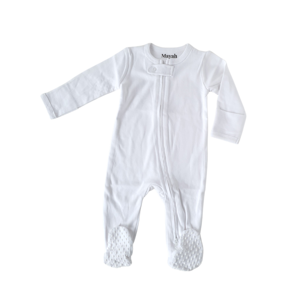 Organic Cotton Sleepsuit | White