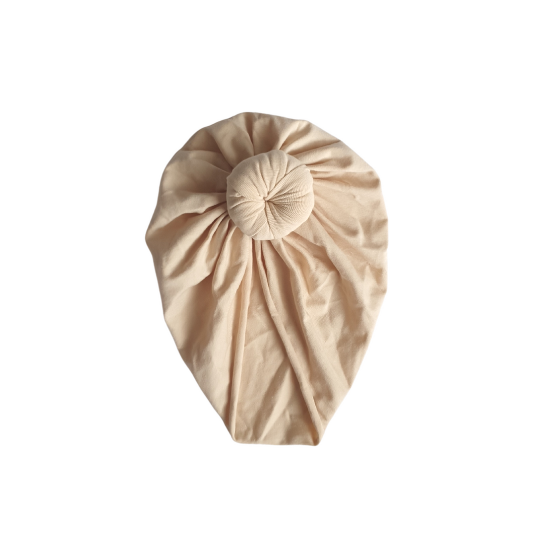 Newborn Solid Knot Turban | Cream