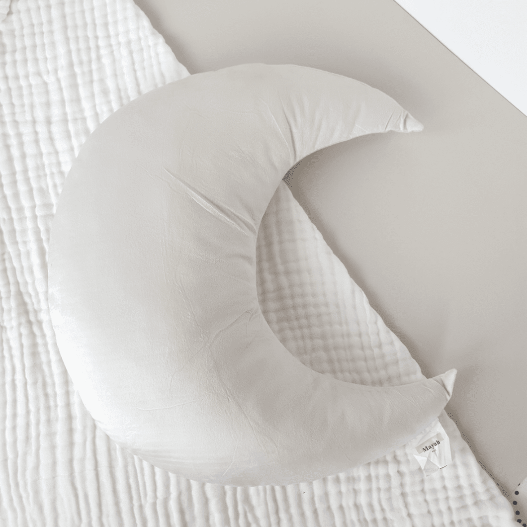 Velvet Crescent Moon Cushion | Fine Cream