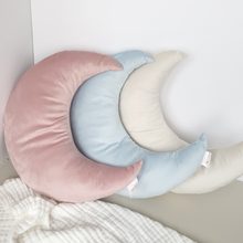 Load image into Gallery viewer, Velvet Crescent Moon Cushion | Pale Blue
