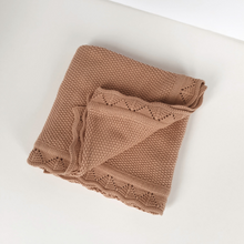 Load image into Gallery viewer, Organic Cotton Knitted Blanket | Soft Terracotta
