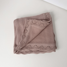 Load image into Gallery viewer, Organic Cotton Knitted Blanket | Thistle
