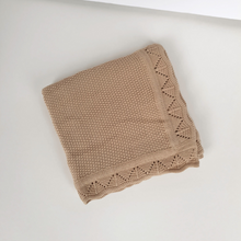 Load image into Gallery viewer, Organic Cotton Knitted Blanket | Almond
