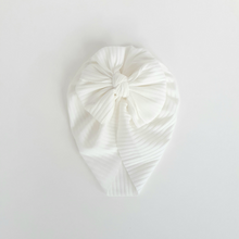 Load image into Gallery viewer, Ribbed Bow Turban | Pure White
