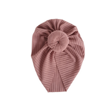 Load image into Gallery viewer, NEW Ribbed Knot Turban | Dusty Rose
