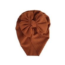 Load image into Gallery viewer, NEW Ribbed Bow Turban | Rust
