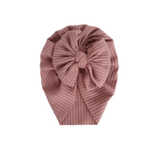 Load image into Gallery viewer, Ribbed Bow Turban | Dusty Rose
