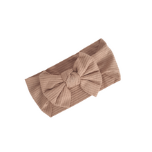 Load image into Gallery viewer, Ribbed Bow Headband | Latte
