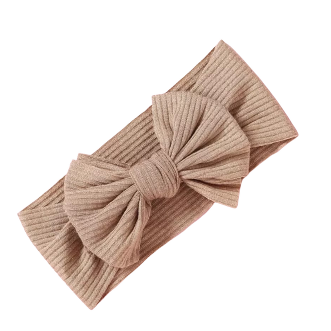 Ribbed Bow Headband | Natural