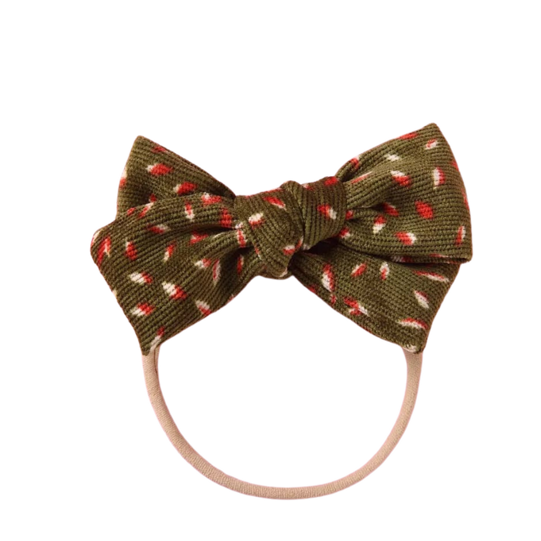 Printed Bow Headband | Khaki