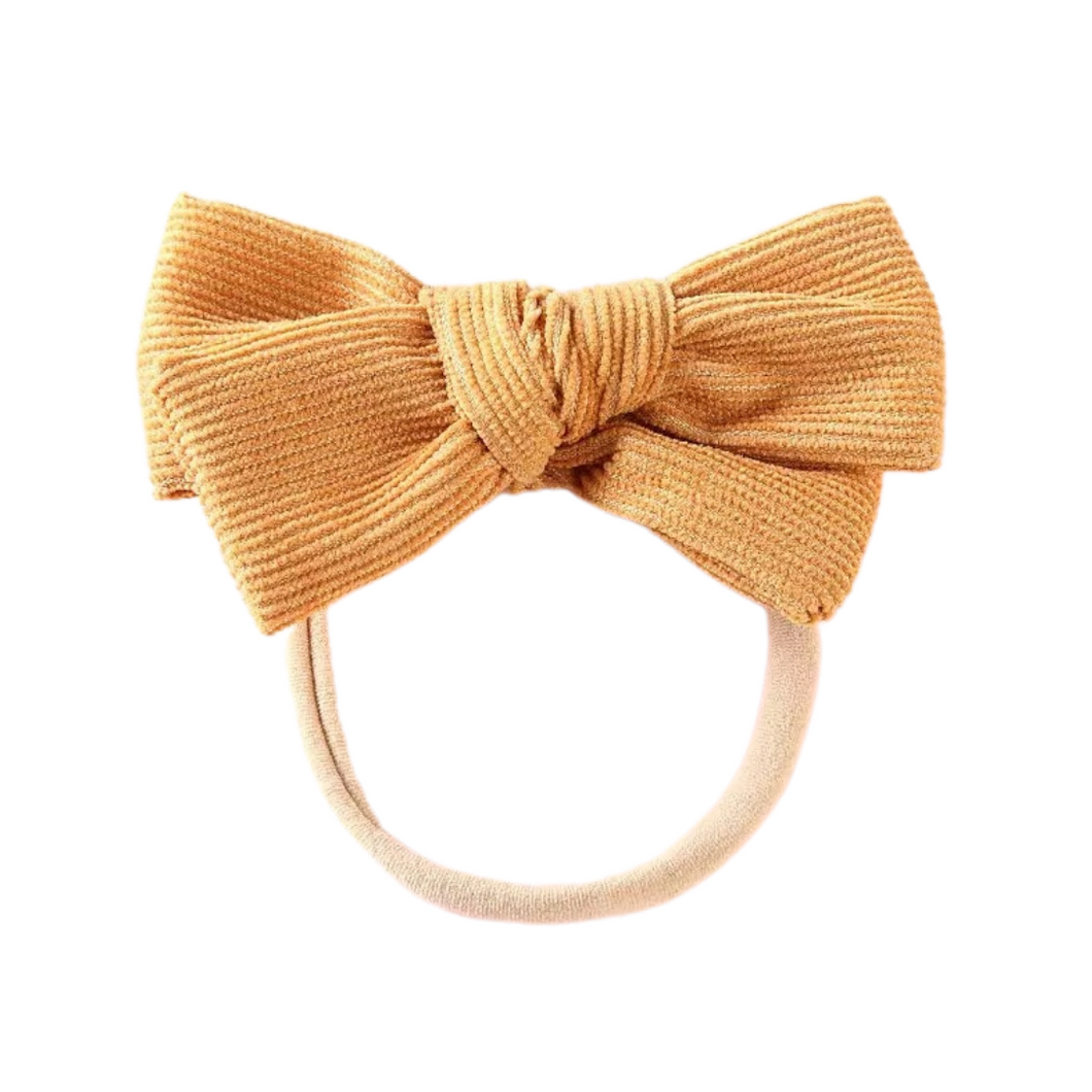 Corduroy Bow Headbands | Mustard
