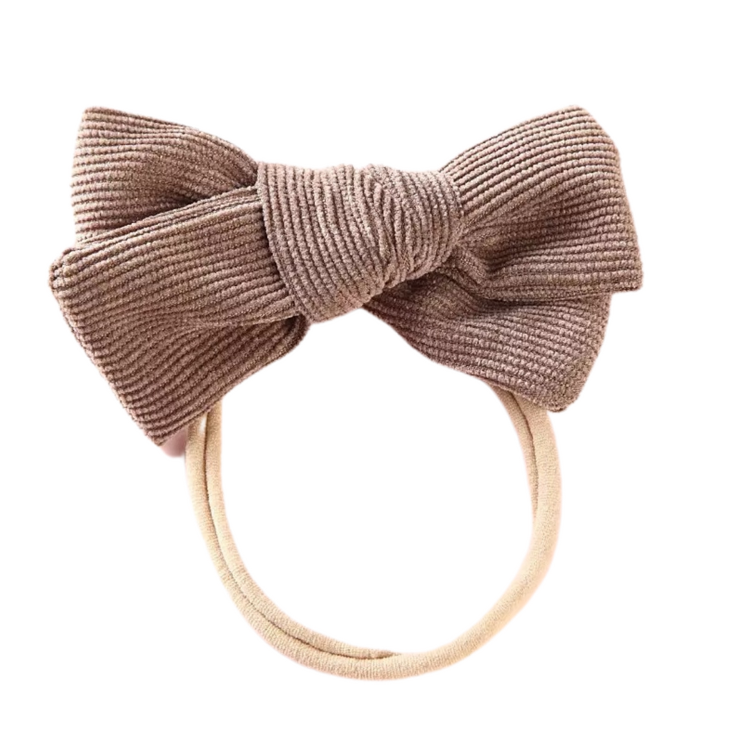 Corduroy Bow Headbands | Natural