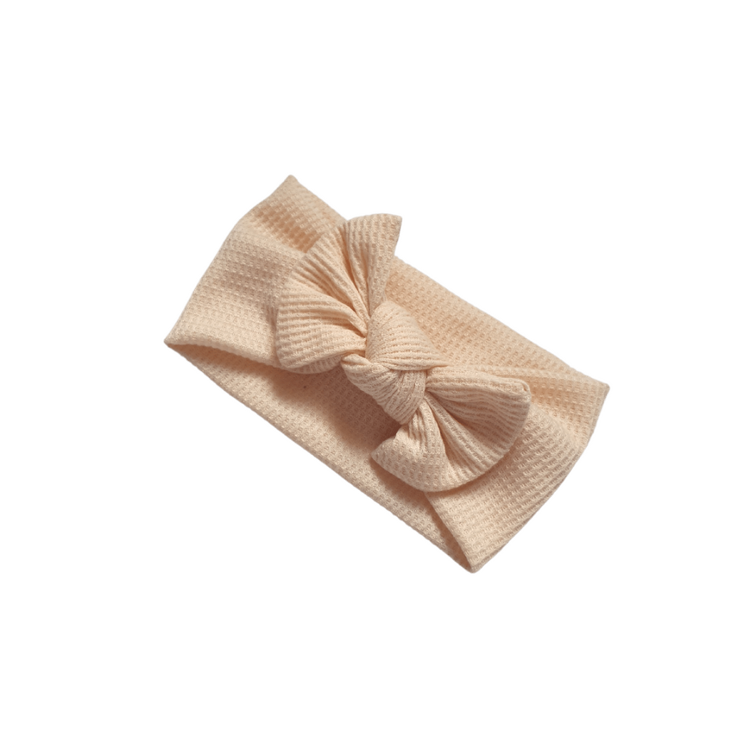 Waffle Knot Bow Headbands | Cream