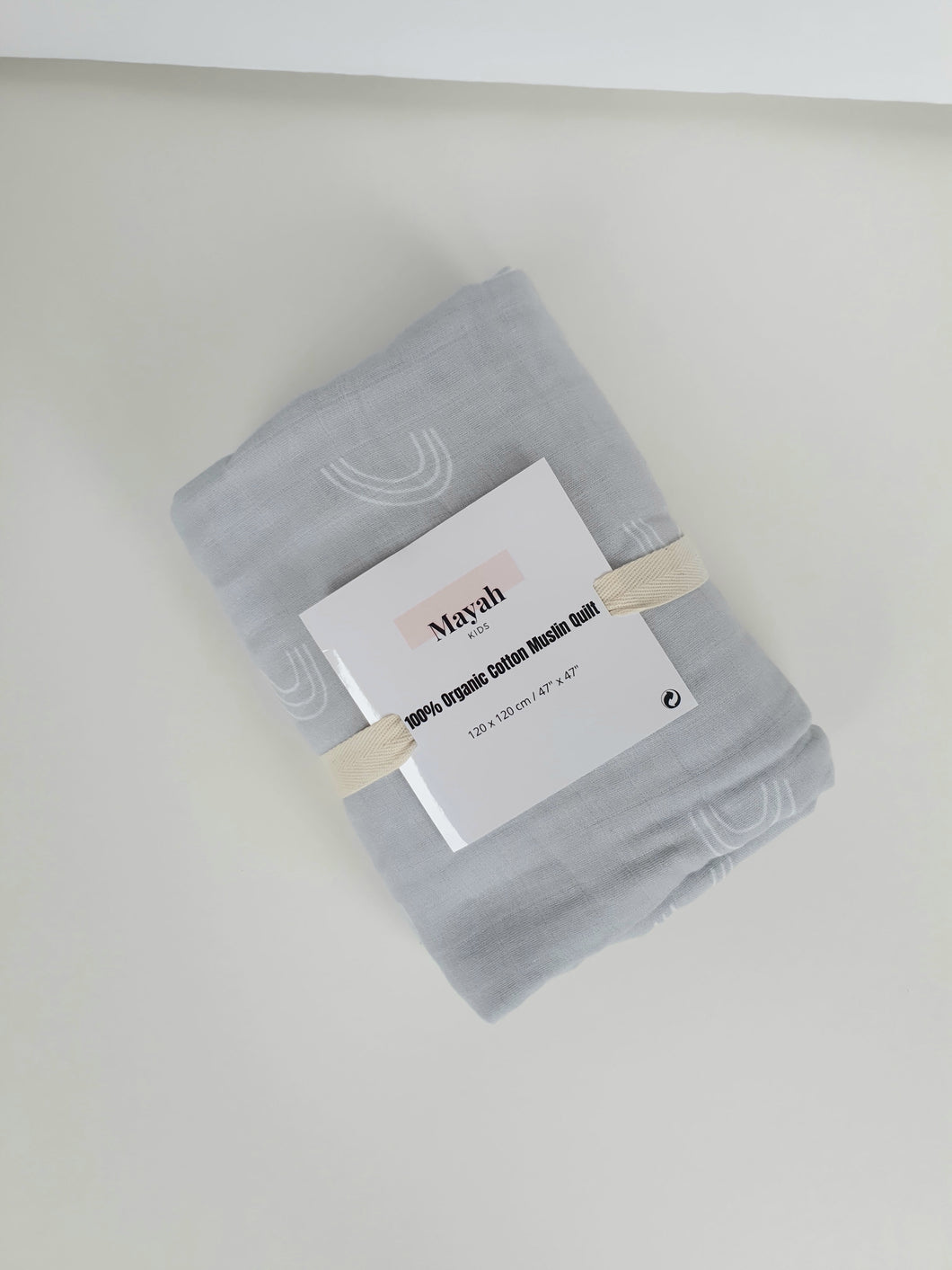 Organic Muslin Cotton Quilt | Grey Rainbows