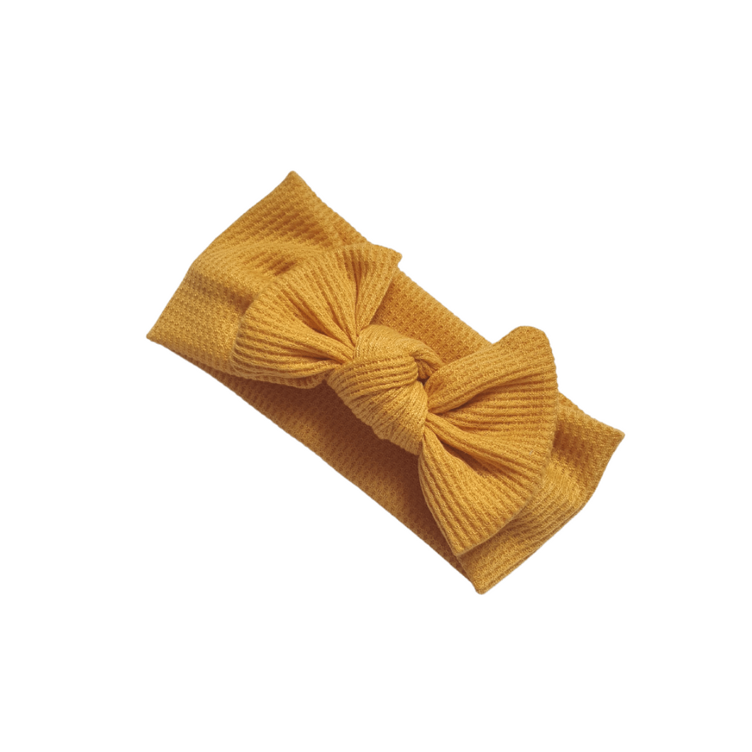 Waffle Knot Bow Headbands | Sunflower